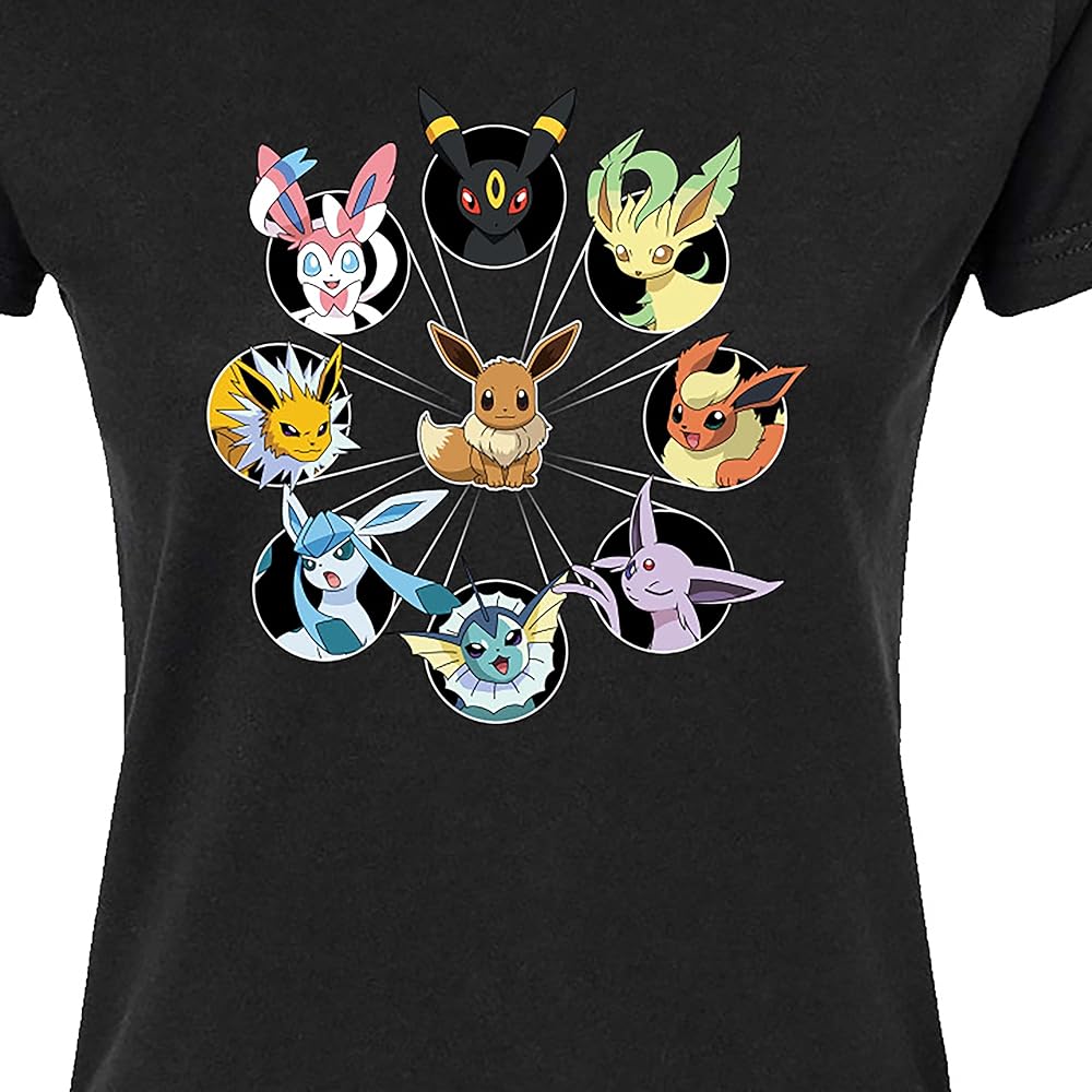 トップス Pokemon Eevee Evolution Print T-shirt HYBRID APPAREL - Pokémon - Eevee Evolution Circle - Women's